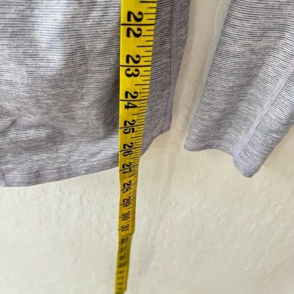 Zella Purple White Stripe Pullover Long Sleeve Hood Relaxed Oversize Small - Picture 8 of 8